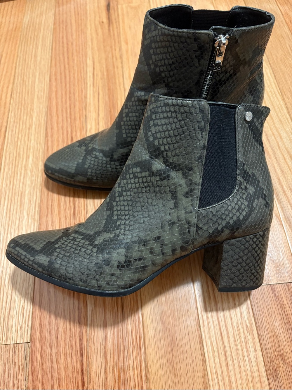 Calvin Klein Snake Print Ankle Boots